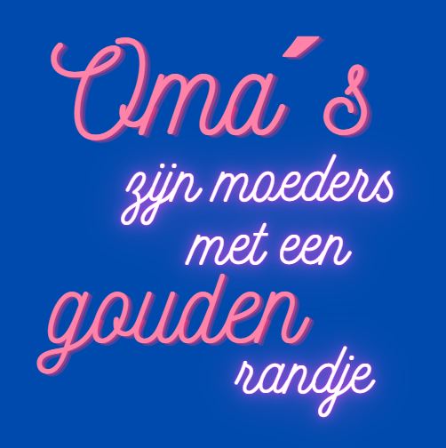 Fotomagneet oma's zijn moeders met een gouden randje blauw