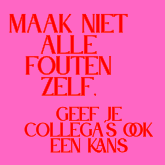 Fotomagneet maak niet alle fouten zelf, geef je collega's ook een kans