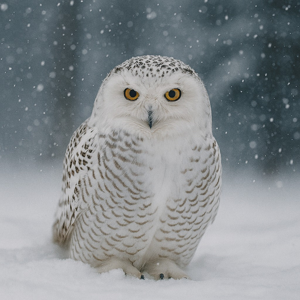 Fotomagneet sneeuw uil